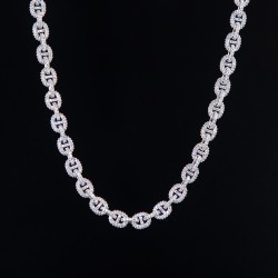 Helloice Collar con eslabones G pavimentados de 8 mm