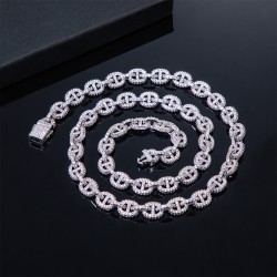 Helloice Collar con eslabones G pavimentados de 8 mm