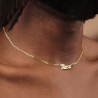 Helloice Collar con nombre de fuente personalizado con cadena cubana de 3 mm
