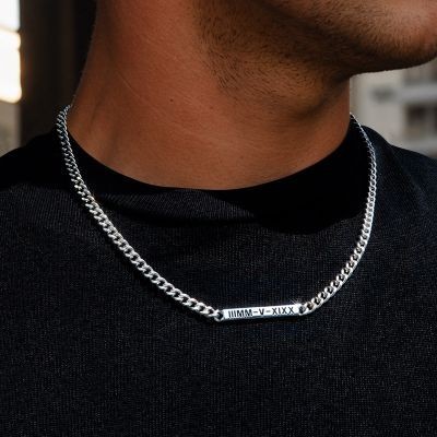 Helloice Collar de identificación cubana grabado personalizado de 5 mm