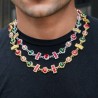 Helloice Collar de talla baguette con diamantes de colores
