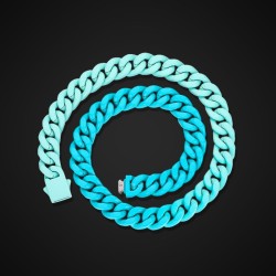 Helloice Collar Cubano De Dos Colores Degradado De Laca Horneada De 13 Mm