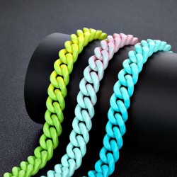 Helloice Collar Cubano De Dos Colores Degradado De Laca Horneada De 13 Mm