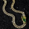 Helloice Cadena de eslabones cubanos Iced Out St. Jude de 12 mm