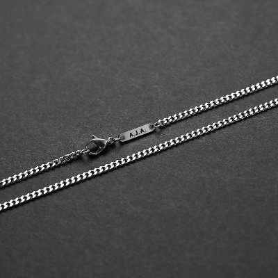Helloice Cadena cubana de acero inoxidable con nombre personalizado de 3 mm