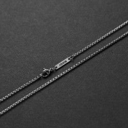 Helloice Cadena de caja redonda de acero inoxidable con nombre personalizado de 3 mm