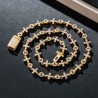 Helloice Cadena de eslabones cruzados Micro Pave en oro