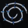 Helloice Cadena de tenis con garras y dientes de lucha con esmalte verde/azul