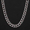 Helloice Cadena cubana Miami Iced de 10 mm en forma de lágrima rosa y blanca