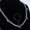 Helloice Cadena de tenis con cara enojado roja luminosa de 5 mm en oro blanco