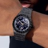 Helloice Reloj de corte redondo con esfera con purpurina helada