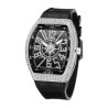 Helloice Reloj para hombre con números arábigos helados y correa negra