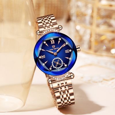 Helloice Reloj de cuarzo para mujer con segunda mano y trébol de cuatro hojas