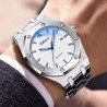 Helloice Reloj luminoso impermeable para hombre con correa de acero inoxidable