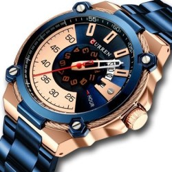Helloice Reloj de cuarzo para hombre con calendario de cuerda