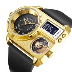 Helloice Reloj para hombre con esfera terrestre y número de escala irregular