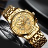 Helloice Reloj de cuarzo esqueleto hueco impermeable luminoso de lujo