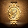 Helloice Reloj calendario para hombre con relieve de dragón dorado