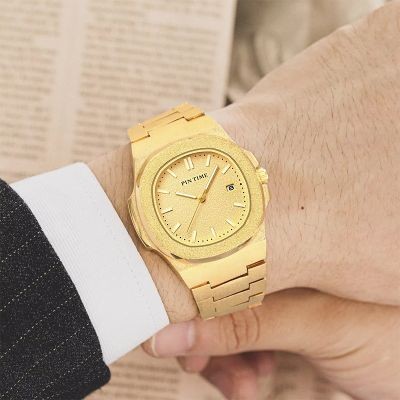 Helloice Reloj de cuarzo para hombre con calendario y esfera esmerilada