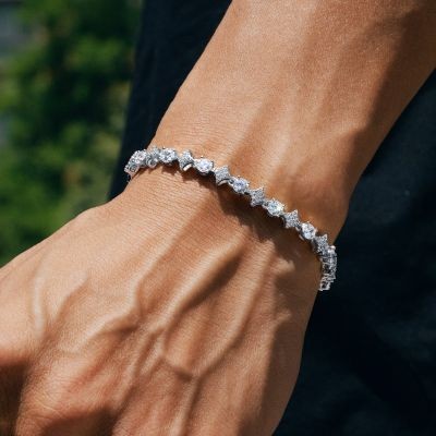 Helloice Pulsera de estrella cuadrangular helada de 5 mm