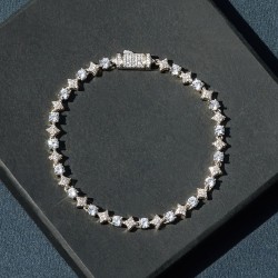 Helloice Pulsera de estrella cuadrangular helada de 5 mm