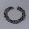 Helloice Brazalete cubano Iced Miami de 14 mm en oro negro