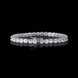 Helloice Brazalete de tenis de 5 mm en oro blanco de 18 quilates