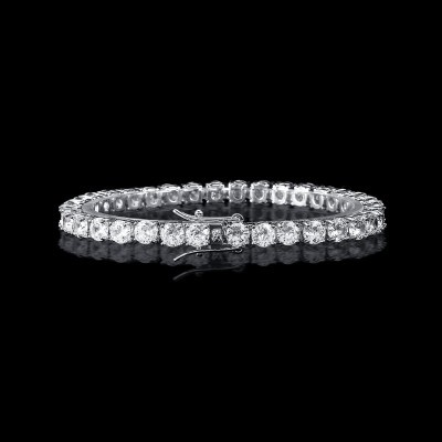 Helloice Brazalete de tenis de 5 mm en oro blanco de 18 quilates