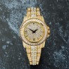 Helloice Reloj Iced con acabado en oro de 18 quilates