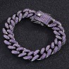 Helloice Pulsera cubana Miami de 13 mm en color morado helado