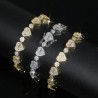 Helloice Pulsera en forma de corazón redonda y baguette
