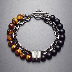 Helloice Pulsera de Cadena de Cuentas de Piedra Curativa Natural