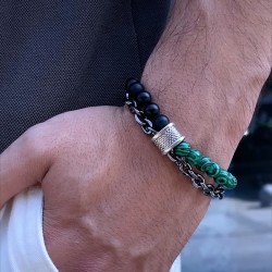 Helloice Pulsera de Cadena de Cuentas de Piedra Curativa Natural