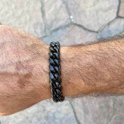 Helloice Pulsera cubana con talla de diamante de 5 mm/6 mm/7 mm/8 mm/9 mm