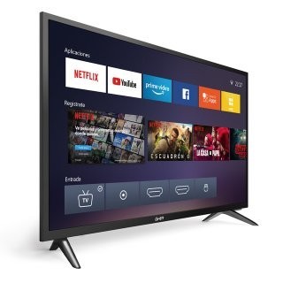 Smart TV GHIA 32'' Pulgadas G32NTFXHD20. Resolución HD 1366 x 768px. WiFi, 2 HDMI, 2 USB, RCA, Óptico. 60Hz