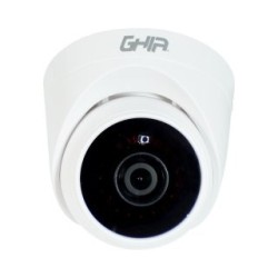 Cámara tipo domo GHIA GCV-008. Resolución 1080P,  4 en 1 (AHD/TVI/CVI/CVBS), Lente 2.8mm, Infrarrojo hasta 25mts. Para uso inte
