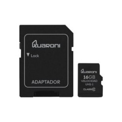 Memoria Micro SD Quaroni GQMS10A-16G. 16Gb almacenamiento, Clase 10.