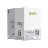 Bobina de cable GHIA GCB-052. CAT6 UTP cca 23 awg utp 305m/1000ft certificación ce / rohs. Color blanco.