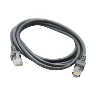 Cable de red GHIA GCB-012. Longitud de 2 mts/6 pies. 100% cobre, Cat 5E UTP. Color gris.
