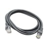 Cable de red GHIA GCB-012. Longitud de 2 mts/6 pies. 100% cobre, Cat 5E UTP. Color gris.
