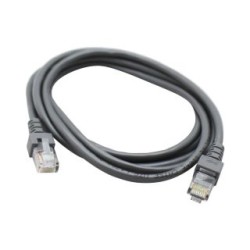 Cable de red GHIA GCB-012. Longitud de 2 mts/6 pies. 100% cobre, Cat 5E UTP. Color gris.