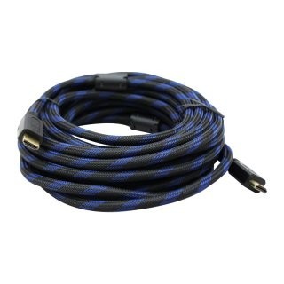 Cable HDMI GHIA GCB-027. 15 metros, Soporta resoluciones 4k a 60Hz, Versión 2.0. Color negro azulado.