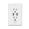 Contacto inteligente de pared Mirati MCP1. 2 puertos USB, 2 Contactos. Vinculación con Alexa y Google assistant. Compatible con