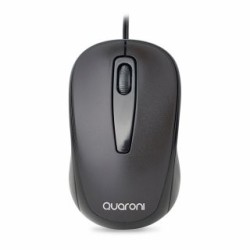 Mouse Quaroni MAQ02N. Sensor Optico, 2 botones + scroll, Largo de cable 1.2m, 1200 DPI's. Plug & Play.