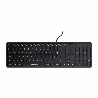 Teclado Quaroni TAQ01, Conectividad alámbrica USB, 104 teclas, construcción plástica, longitud de cable 1.4 metros