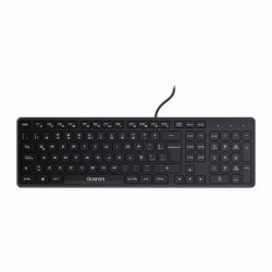 Teclado Quaroni TAQ01, Conectividad alámbrica USB, 104 teclas, construcción plástica, longitud de cable 1.4 metros