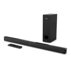 Barra de Sonido GHIA GSB-014. Subwoofer integrado, Inalámbrico. Conexión Bluetooth, HDMI, USB, Auxiliar. Audio de 2.1 canales, 
