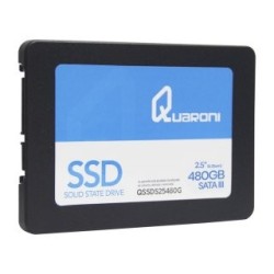 Unidad de estado solido Quaroni QSSDS25480G. SSD 480GB 2.5, SATA 3, Lectura 550MB/S Escritura 450MB/S.