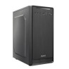 Gabinete Quaroni QCMT-07. Frente de ABS color negro con acabado tipo aluminio cepillado. Incluye Fuente de poder de 500W