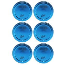TAPAS Y AROS PARA FRASCOS COLOR AZUL 6-PK BALL